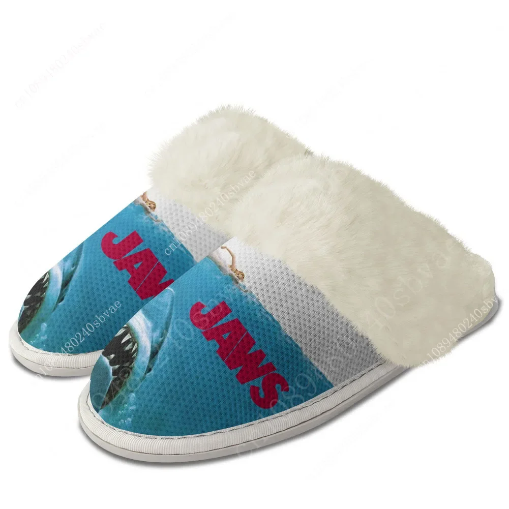 

Jaws Movie Shark Plush Slippers Keep Warm Shoes Mens Womens Home Cotton Bedroom Customized Thermal Lightweight Slipper DIY