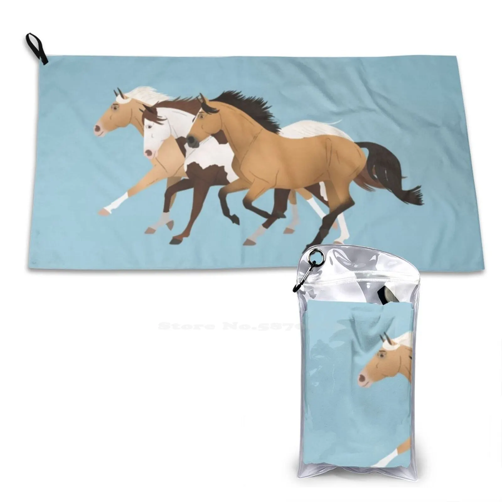 Spirit Riding Free Group-Equine Rampaige Soft Towel Quick Dry Beach Towel Spiritridngfree Ridingfree Galloping Horses Equine