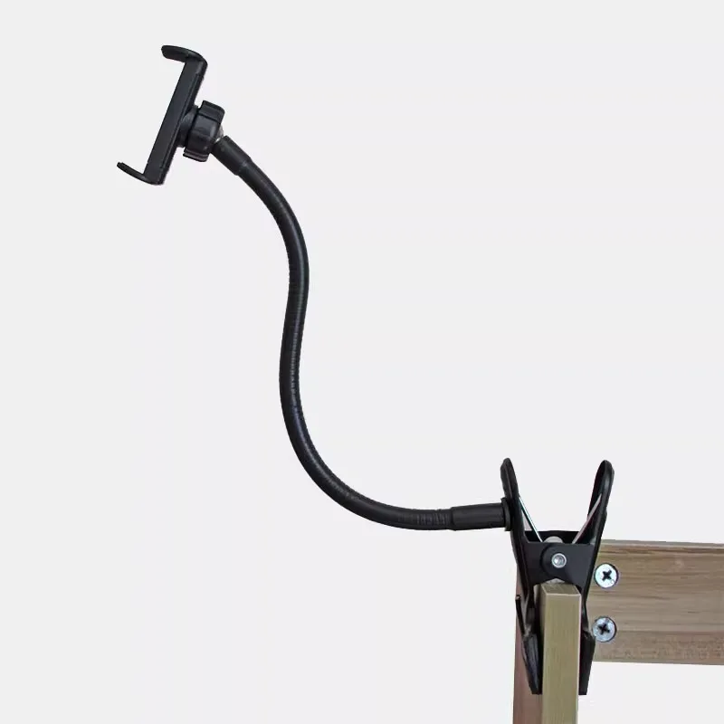 

Metal Power Clip Portable Live Selfie Support Clip Round Tube Bedside Desktop Hose Mobile Phone Support Rack Lazy Bracket