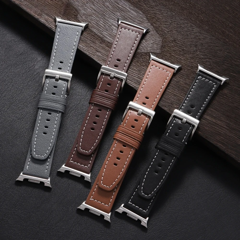 Correa de cuero suave sin huec - Samsung Smartwatch Accessories reseña y precio