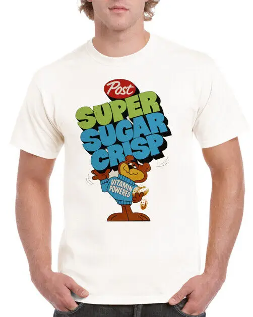 SUPER SUGAR CRISP CEREAL SHIRT POST  BEAR- BEAUTIFUL GRAPHICS!