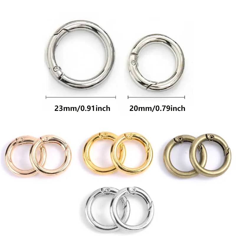 10pcs Spring Clasps for Jewelry Making, Openable Metal O Rings Carabiner Hooks for DIY Bracelets, Keychains & Bag Clips