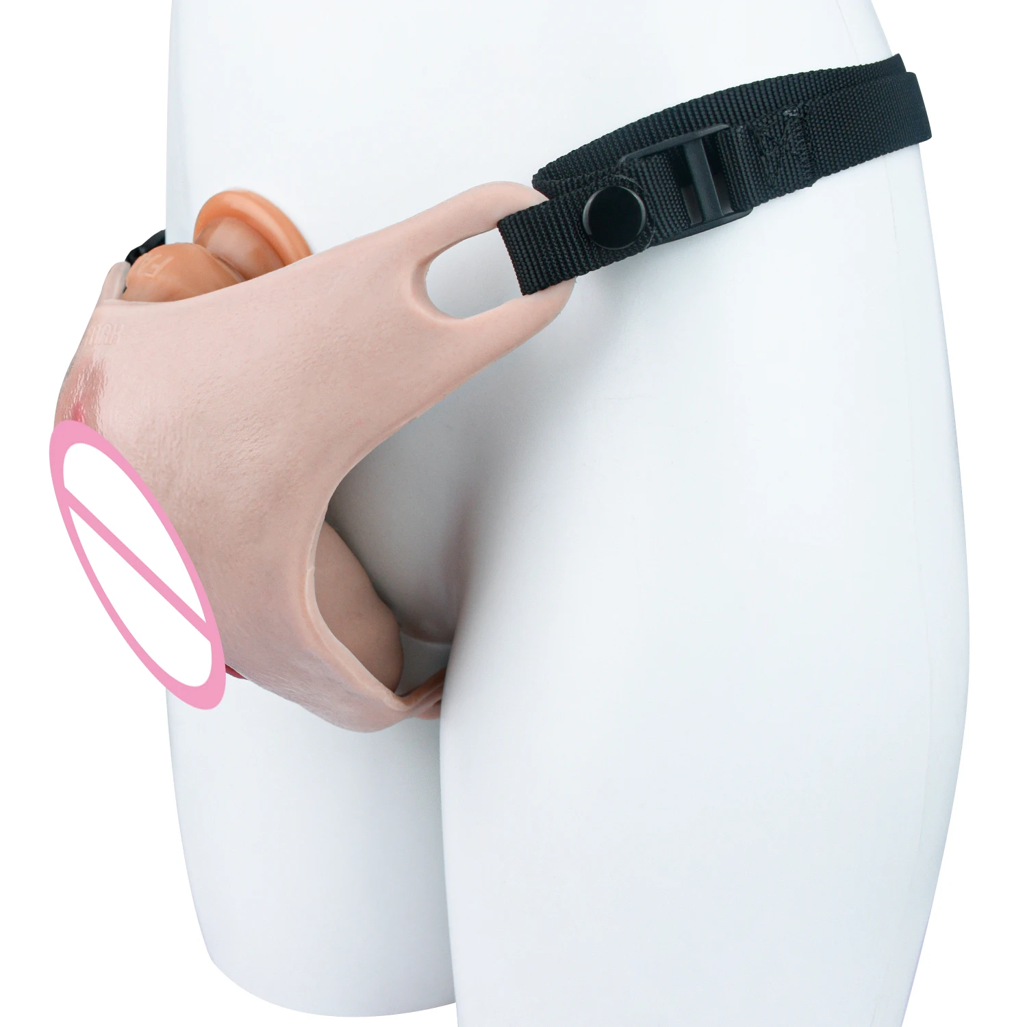 FAAK Strapon Silicone Vagina Clitoris Pads Mens Hiding Gaff Panties for Crossdresser Cosplay Thongs with Urination Channel view 5