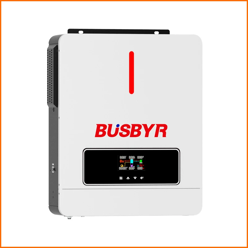 Imagem -03 - Busbyr-inversor Off-grid e On-grid Mppt 120a Saída 140a Low Start pv 60vdc Inversor de Onda Senoidal Pura 6.2kw 48v 24v a 230vac