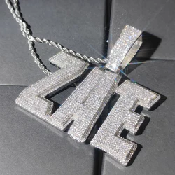 Hip Hop Custom Letters Numbers Pendant Micro Pave Zircon Double Layer Personalized Name Necklace Men Customized Jewelry