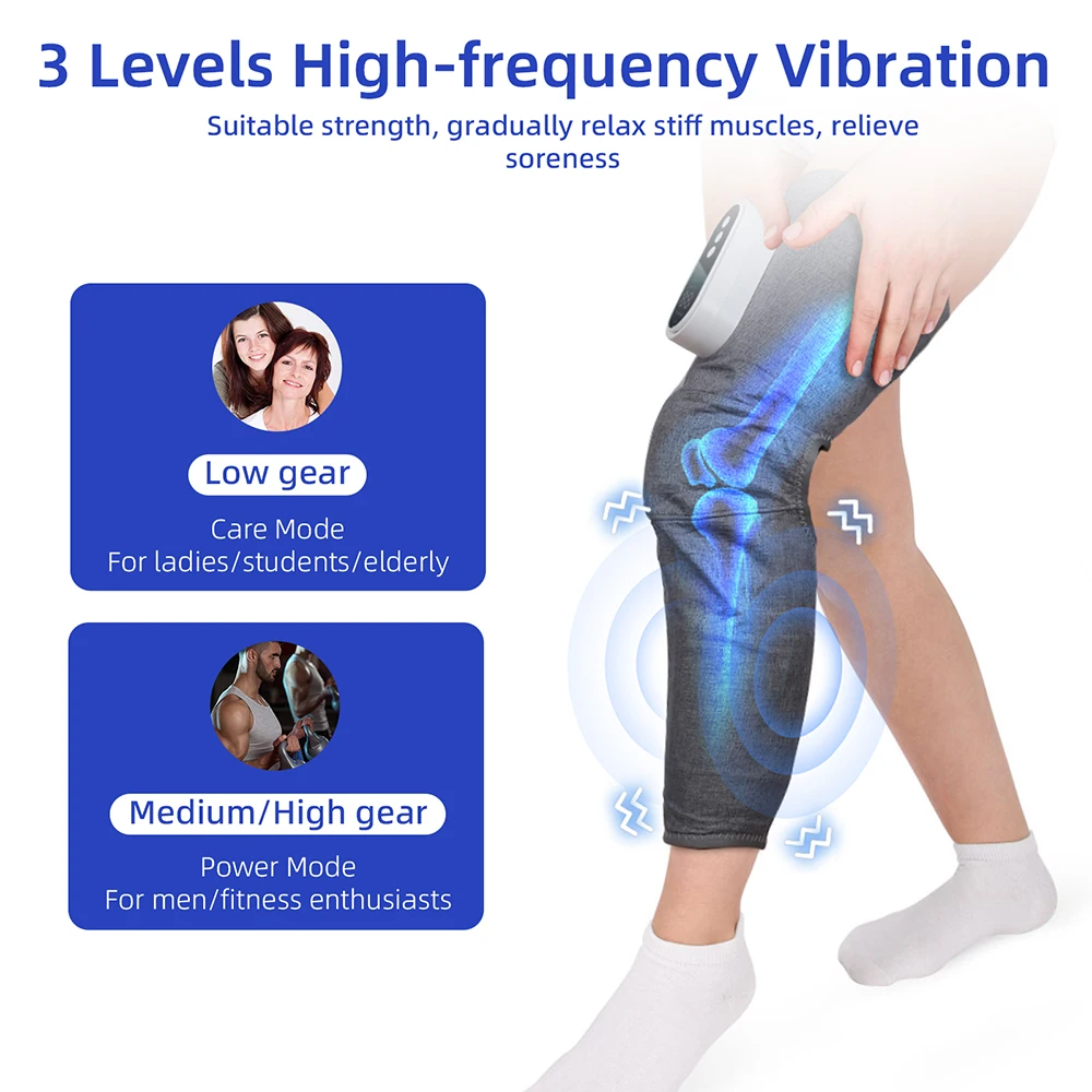 Electric Airbag Leg And Knee Massager Thigh With Calf High Frequency Vibration Massager Air Bag Kneading Relaxation Leg Massager view 4