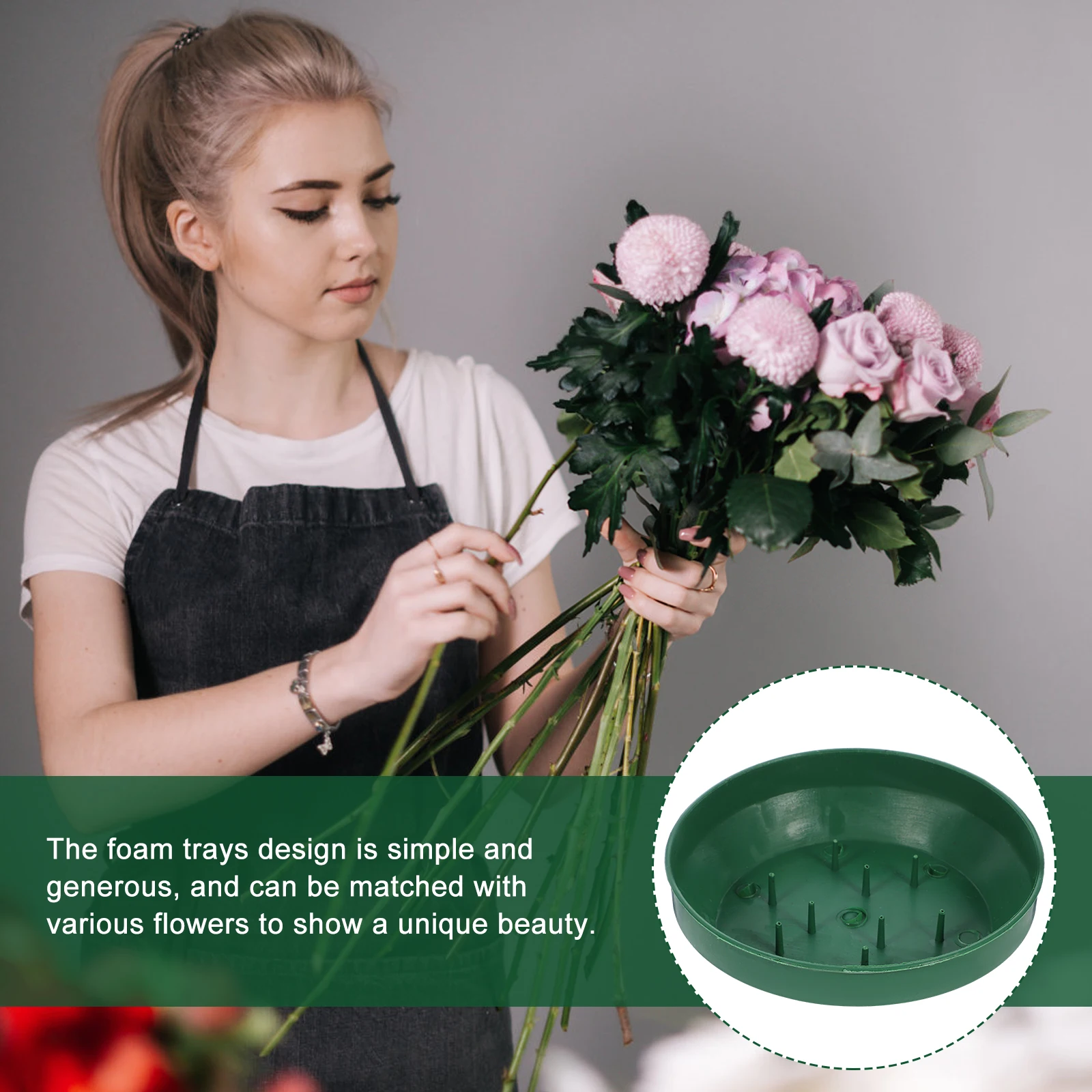 

10 Pcs Flowers Round Dial Baby Floral Modern Plastic Arrangement Supplies Plate for Arrangements