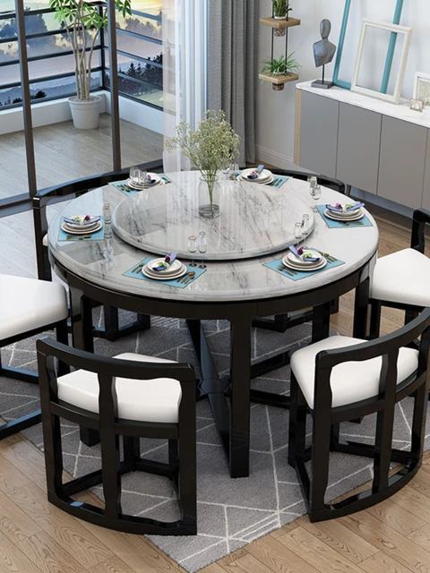 Round dining tables with 6 chairs sale