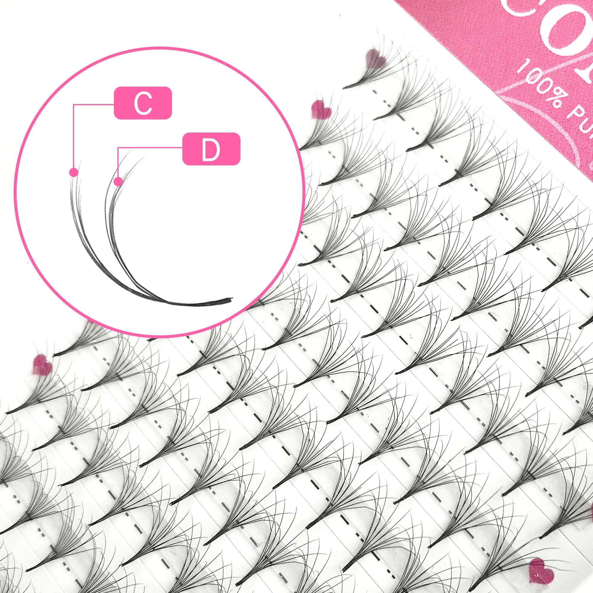 9-16mm Double Layers 0.07thickness 6D Fluffy Premade Fans Pointy Base Lashes Black Individiual Eyelashes Extension False Eyelash