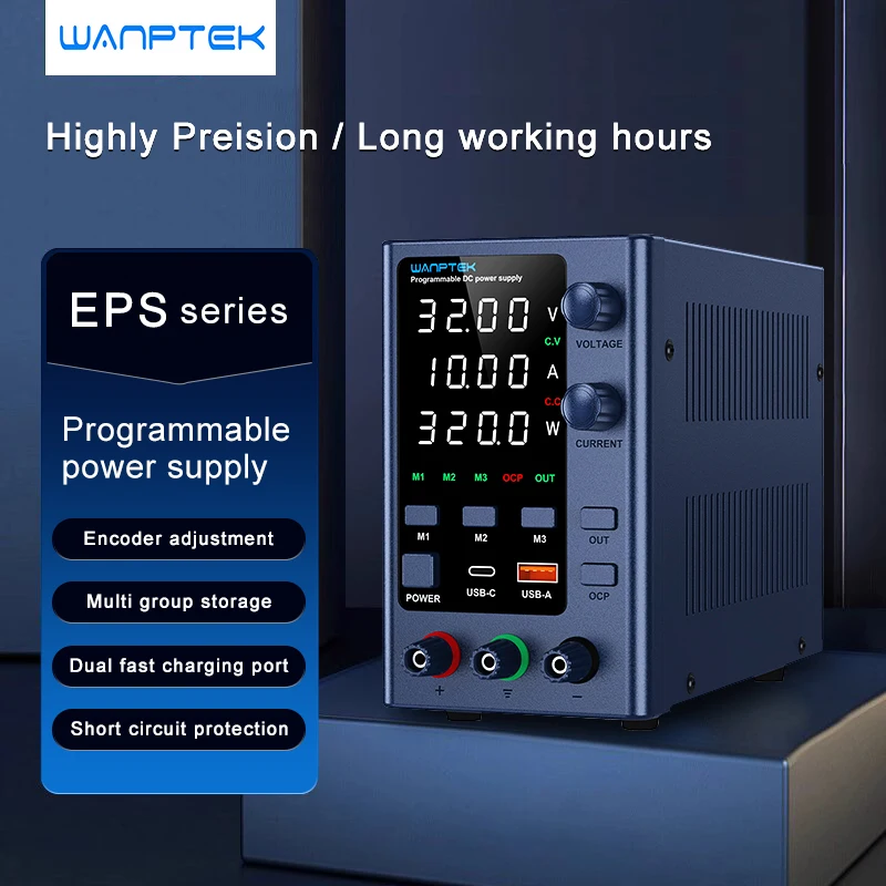 Wanptek-fonte de Alimentação de Laboratório para Reparação de Telefone Banco de Laboratório Regulado Fontes de Alimentação dc 30v 60v 120v