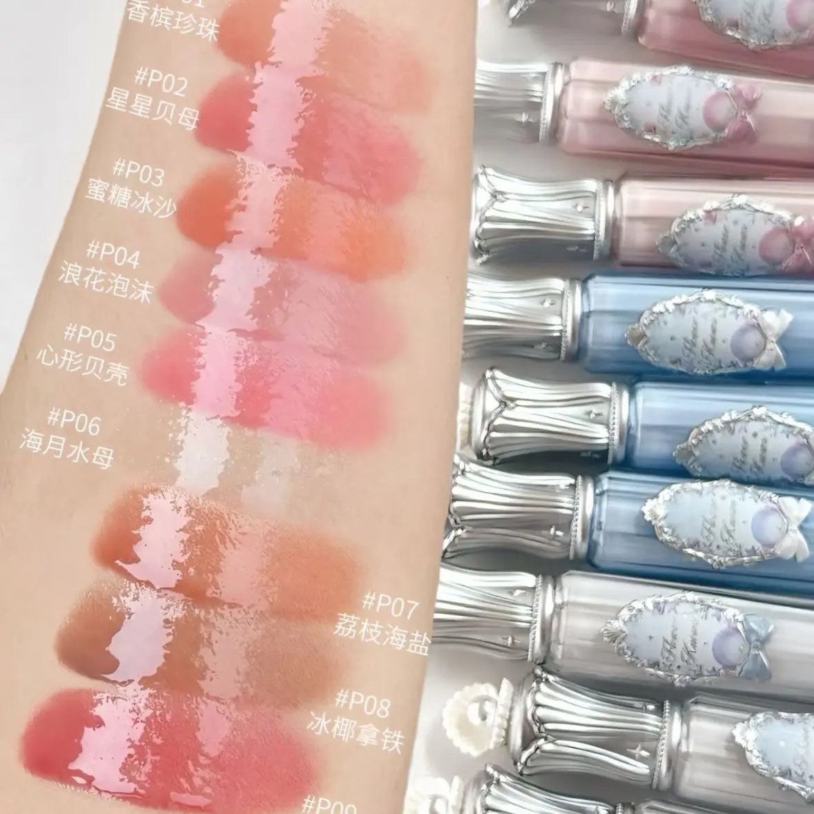 زهرة يعرف قذيفة اللؤلؤ الشفاه جوهر العسل ضوء ماكياج أحمر الشفاه فيتامين ملمع الشفاه الشفاه سمنة ترطيب بلسم توهج النهاية