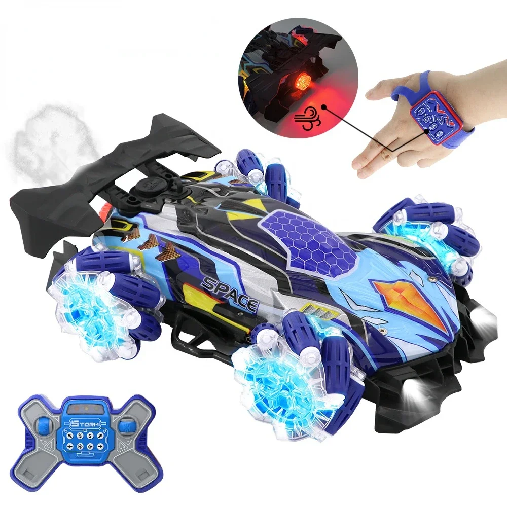 Remote Control Car With Led Lights Music Rc Toys 2 Control Mode Toy All Terrains Rc Auto Spray RC Drift Car