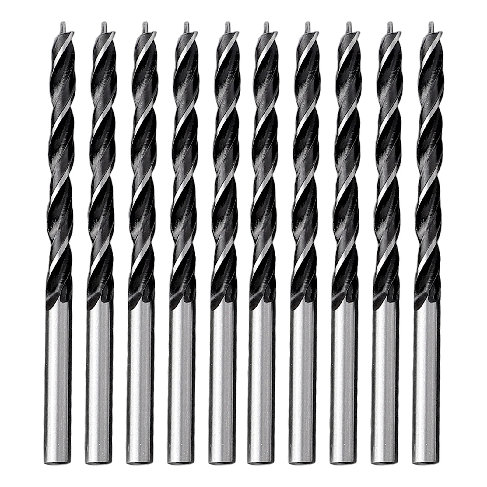 10pcs 5mm Spiral Wood Drill Bits High Carbon Steel Center Point For Soft Hardwood Plastic For Acrylic Drilling Tool Woodworking