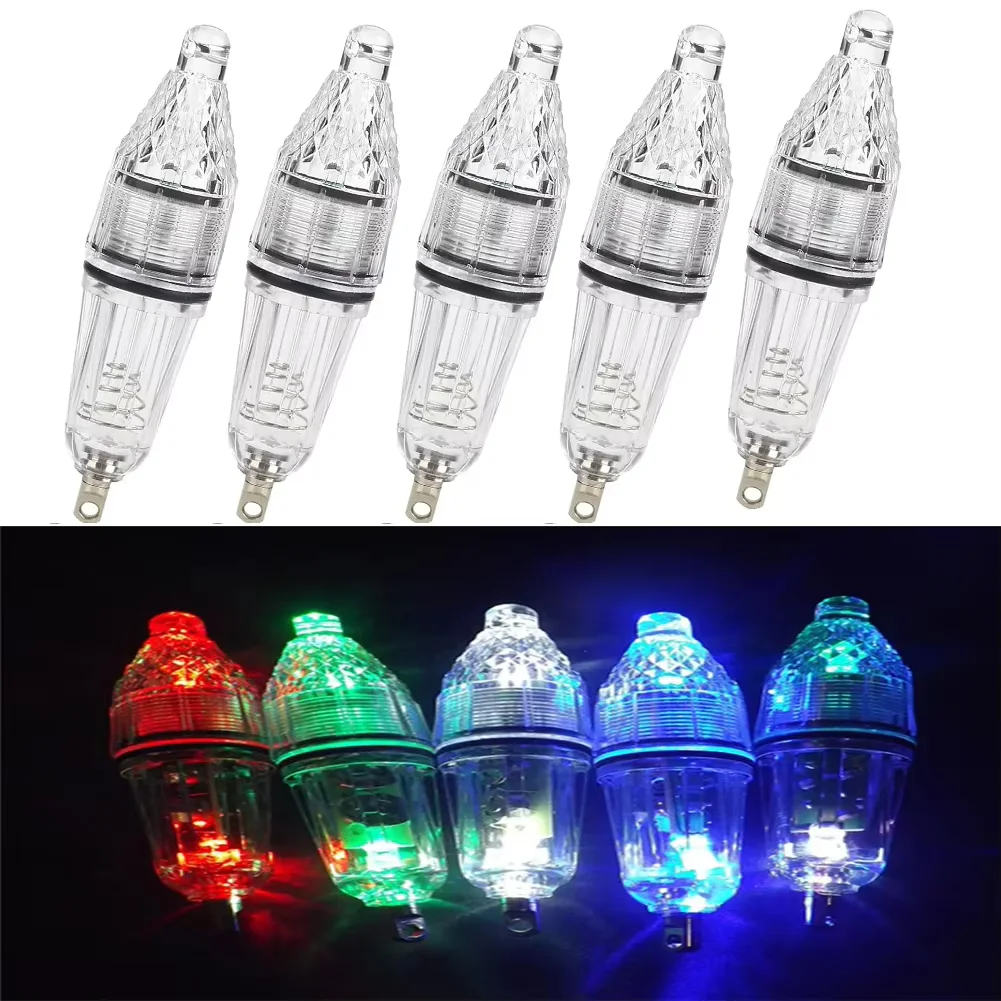 5Pcs DC 1.5V 12CM Deep Drop Fishing Light Multi Color Underwater Fish Attracting Indicator Lure LED Flash Light Bait Dropshing