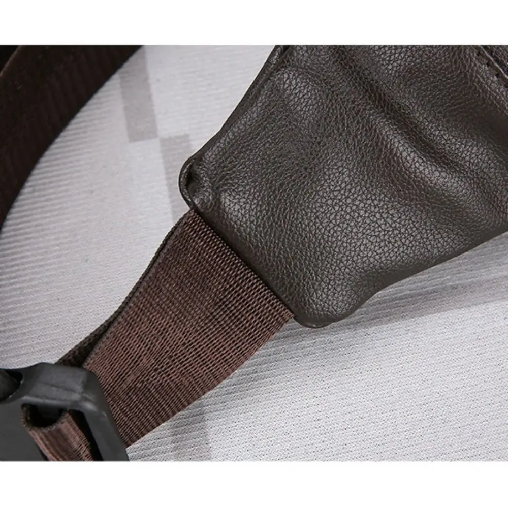 Paquete de riñonera de negocios, billeteras multifuncionales de cuero para efectivo, bolsos cruzados impermeables de lujo para hombre