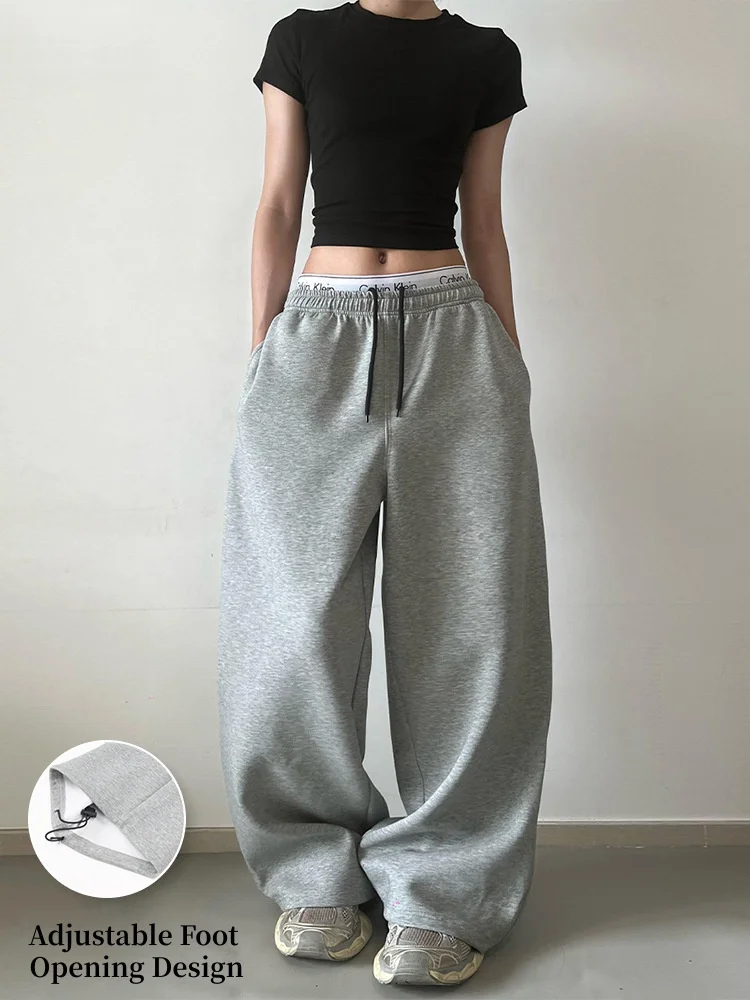 

Базовые серые повседневные брюки с воздушными слоями для мужчин и женщин. Свободные широкие брюки прямого кроя с драпировкой.