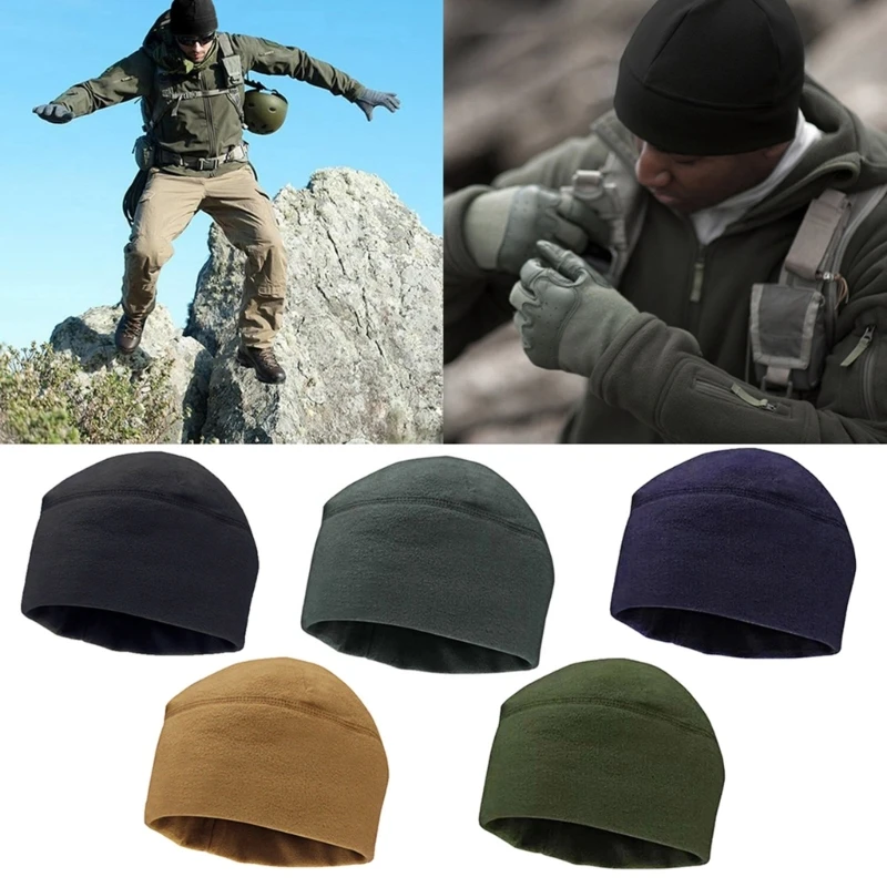 Faux Fleece Beanie Hat Men Women Skullies Windproof Warm Watch Skull Hat Dropship