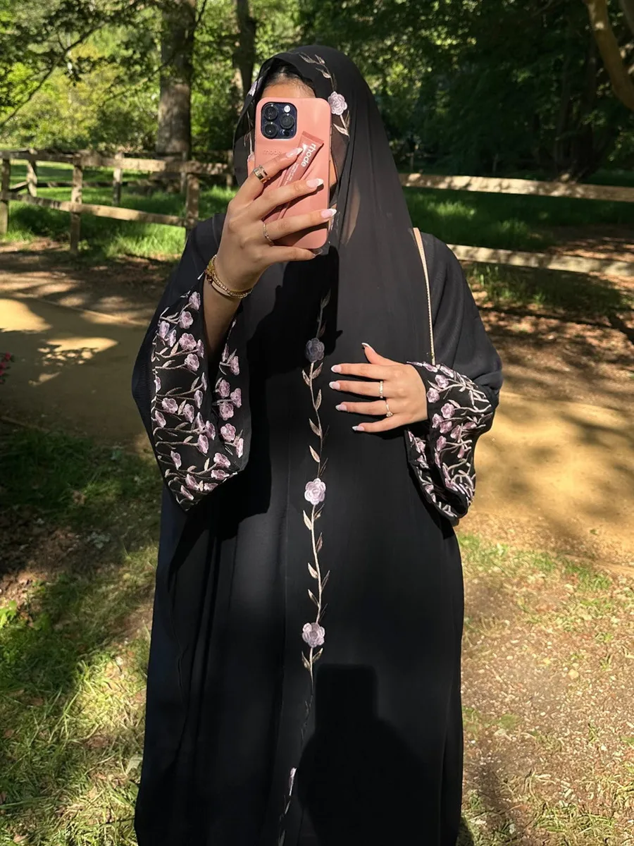 Moslim Vrouwen Dubai Abaya luxe borduurwerk Bloemen Lange Jurk Kaftan Bloem Ramadan Gewaad Femme Islam Afrikaanse Jurken Kebaya