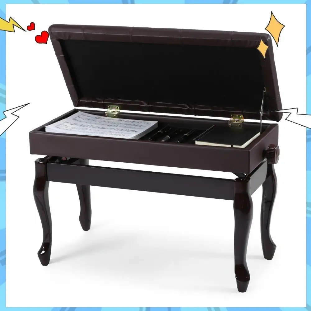 

Утолщенное кресло для пианино с книжной полкой, расширенное сиденье для клавишных инструментов, многофункциональный прочный деревянный стул для пианино, подарок для любителя музыки