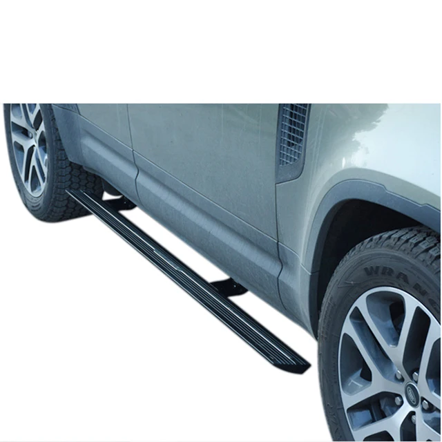 ملحقات السيارات لوحة الجري الأوتوماتيكية لسيارة Land Rover Defender 2020 شريط جانبي من الألومنيوم جزء السيارة خطوة جانبية كهربائية #5
