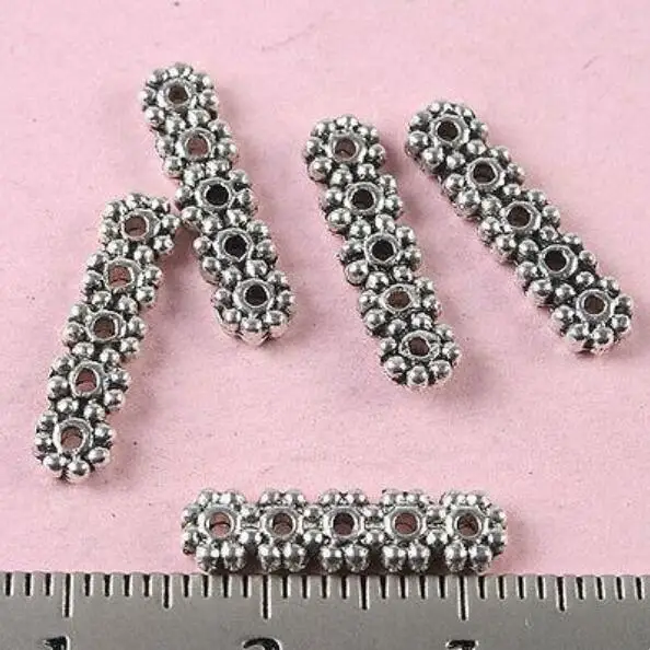 30pcs 17x4x1.8mm Tibetan Silver Bali 5 HOLE Spacer Bars h0241