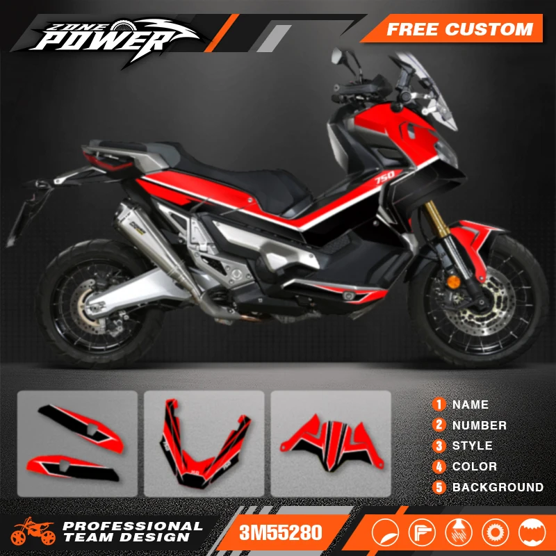 Powerzone Motorcycle Graphic Decal Stickers Kits For Honda X-ADV750 2017 2018 2019 2020 Number Name Customize 09