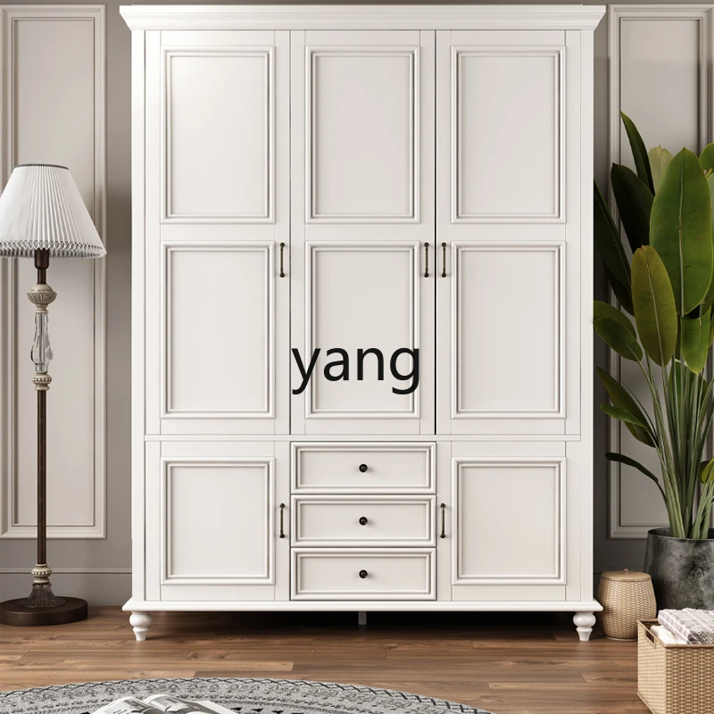 

LH all solid wood two-door wardrobe bedroom pure solid wood four-door wardrobe three-door locker