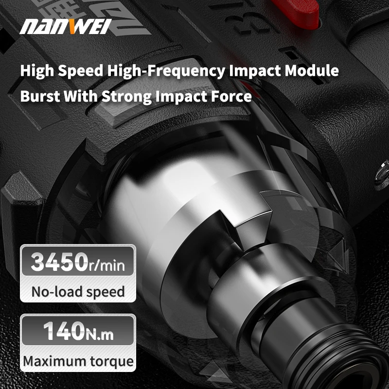 NANWEI electric screwdriver electric drill brushless lithium-ion impact screwdriver home rechargeable screwdriver