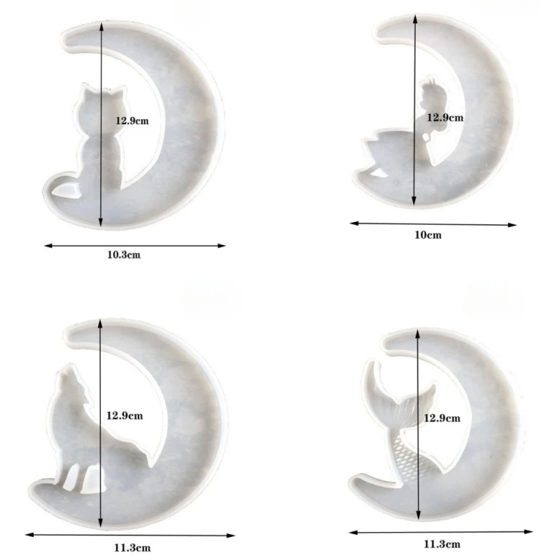 DIY Kristall Tropfen Kleber Lächelndes Gesicht Mond Mädchen Fischschwanz Spiegel Gesicht Kleiner Hirsch Katze Engel Epoxidharz Silikonform