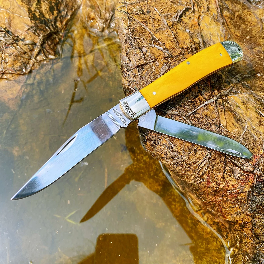 Watchman Knife Trapper Bone Slip Joint 1095 Carbon Steel Multi Blade Folding Pocket Messer Classic Traditional Tree Hohe Qualität