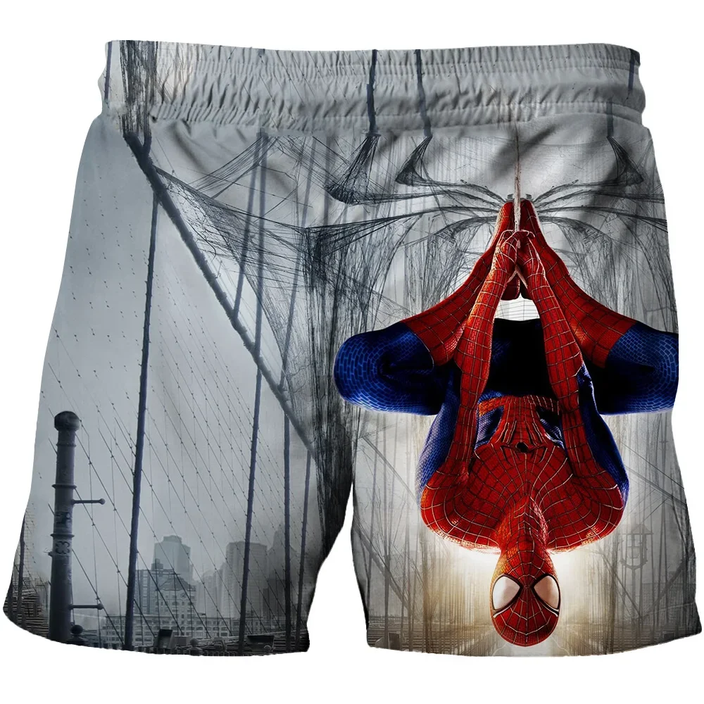 Summer Men\'s Shorts Spiderman Shorts 3D Marvel Printed Swim Trunks New Beach Men\'s Shorts Hawaiian Fashion Men\'s Clothing