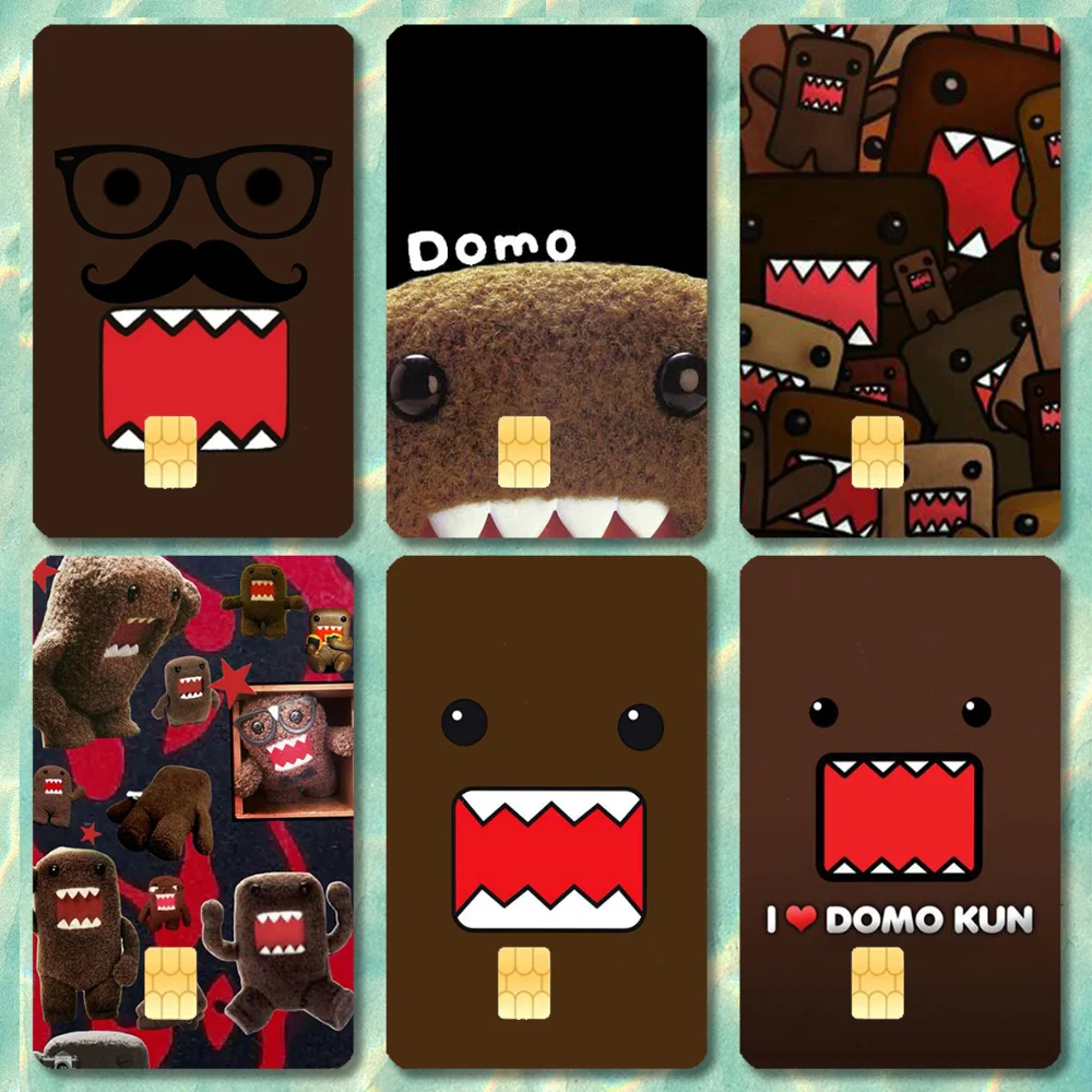 Cute D-Domo-kun Stickers Cartoon Credit Card Visa Debit Bank Charge Card Bus Metro Waterproof Sticker Decal Decoration