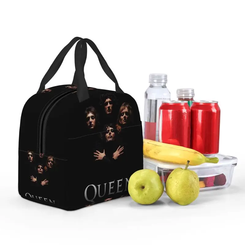 Freddie Mercury Queen Band Insulated Lunch Tote Bag for Women Portable Thermal Cooler Food Lunch Box Work School Travel