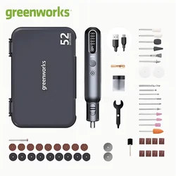 Greenworks Mini Grinder Cordless 8V 80W 52pcs Grinder Rotary Tools USB Chargering for Grinding Cutting Wood Carving and Sanding