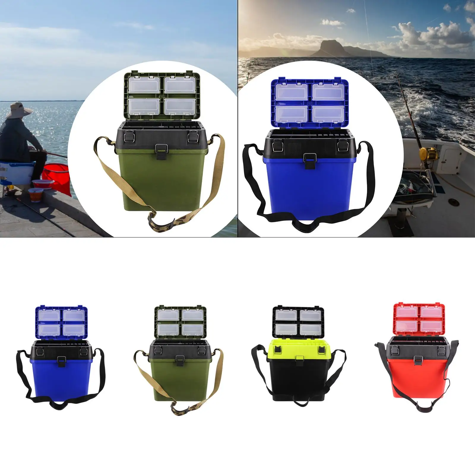 

Boat Fishing Tackle Box Portable Lures Case Organizer Container Seat Box