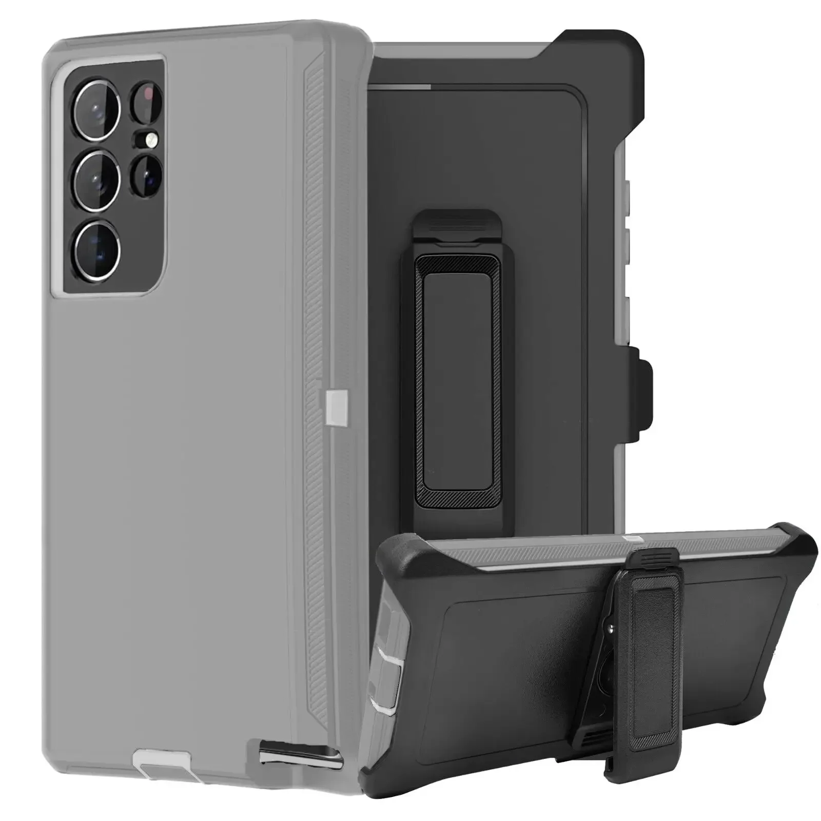 Armor Bumper Shockproof Phone Case For Samsung Galaxy S24 S23 S22 Note 10 20 Ultra Shockproof Defender Case Cover with Belt Clip