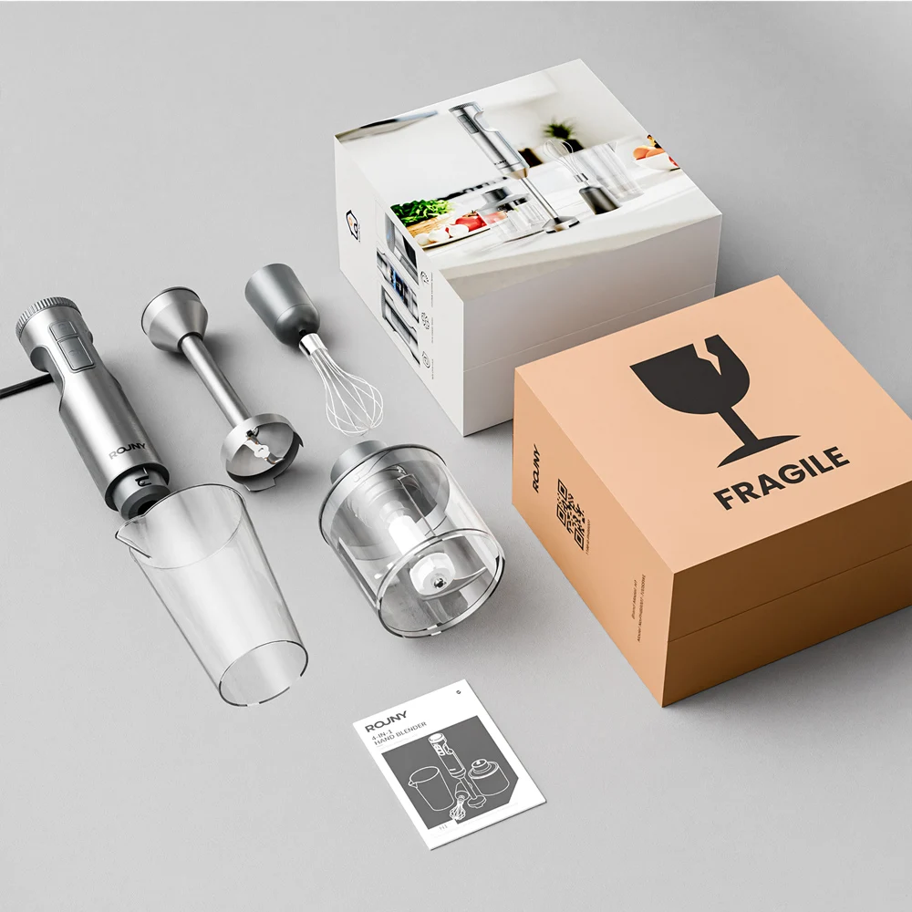Leistungsstarker Stabmixer, 4-in-1-Babynahrungsmixer aus Edelstahlstab, 700-ml-Rührbecher, 500-ml-Prozessor, Schneebesen, MAX 1200 W – Detail 13
