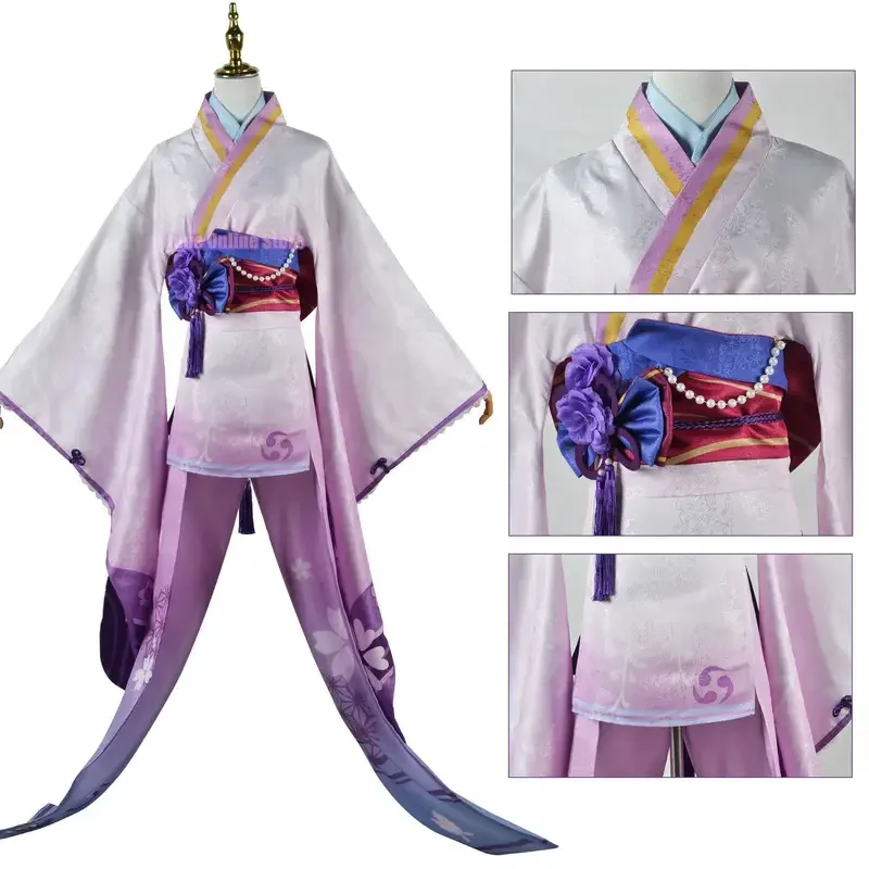 Raiden Ei Cosplay para Mulheres, Genshin Impact, Tecido Jacquard, Uniforme Anime, Peruca, Belzebu, Trajes de Halloween, Jogo