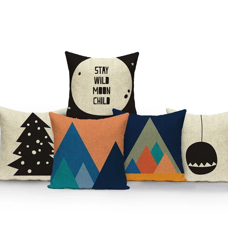Polyester Geometric Letter Cushion Cover Throw Pillow Case Home Decor Sofa Throw Pillow Cover Car Chair Bed Pillow Case