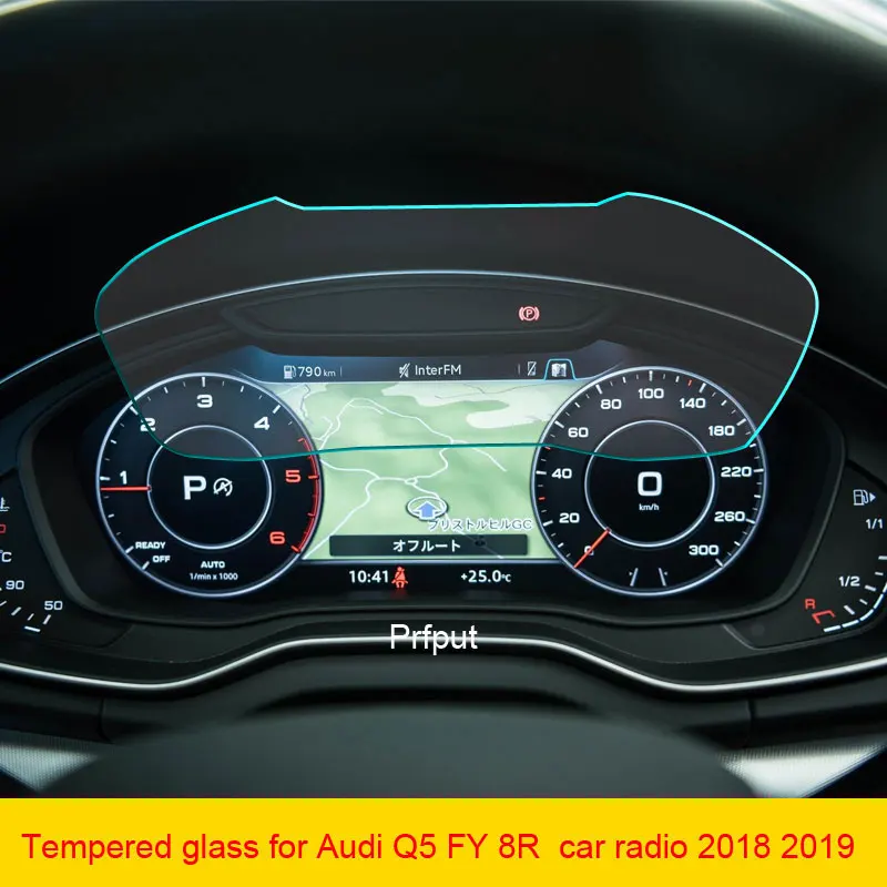 Tempered glass protector for Audi Q5 FY 8R LCD instrument Dashboard panel screen 2018 2019 year