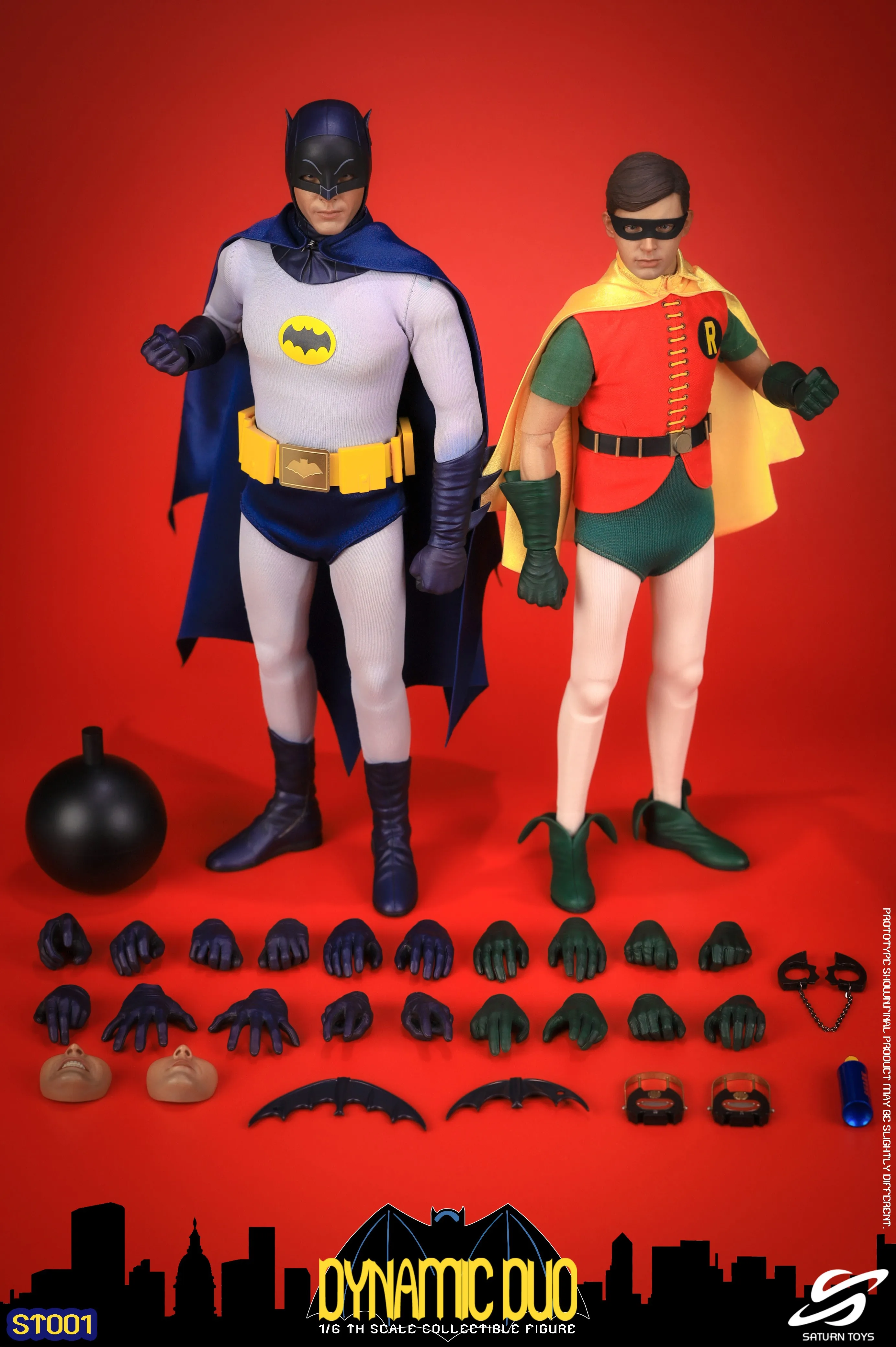 Saturn Toys St001 1/6 Dynamic Duo Movable Action Figure Batman &Robin Movie 1966 Version Original 12