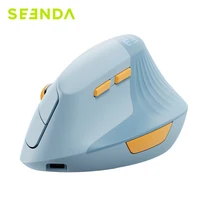 Seenda-ratón inalámbrico Vertical tipo C, recargable, ergonómico, USB y tipo C, para ordenador portátil, PC, MacBook, Windows y Android