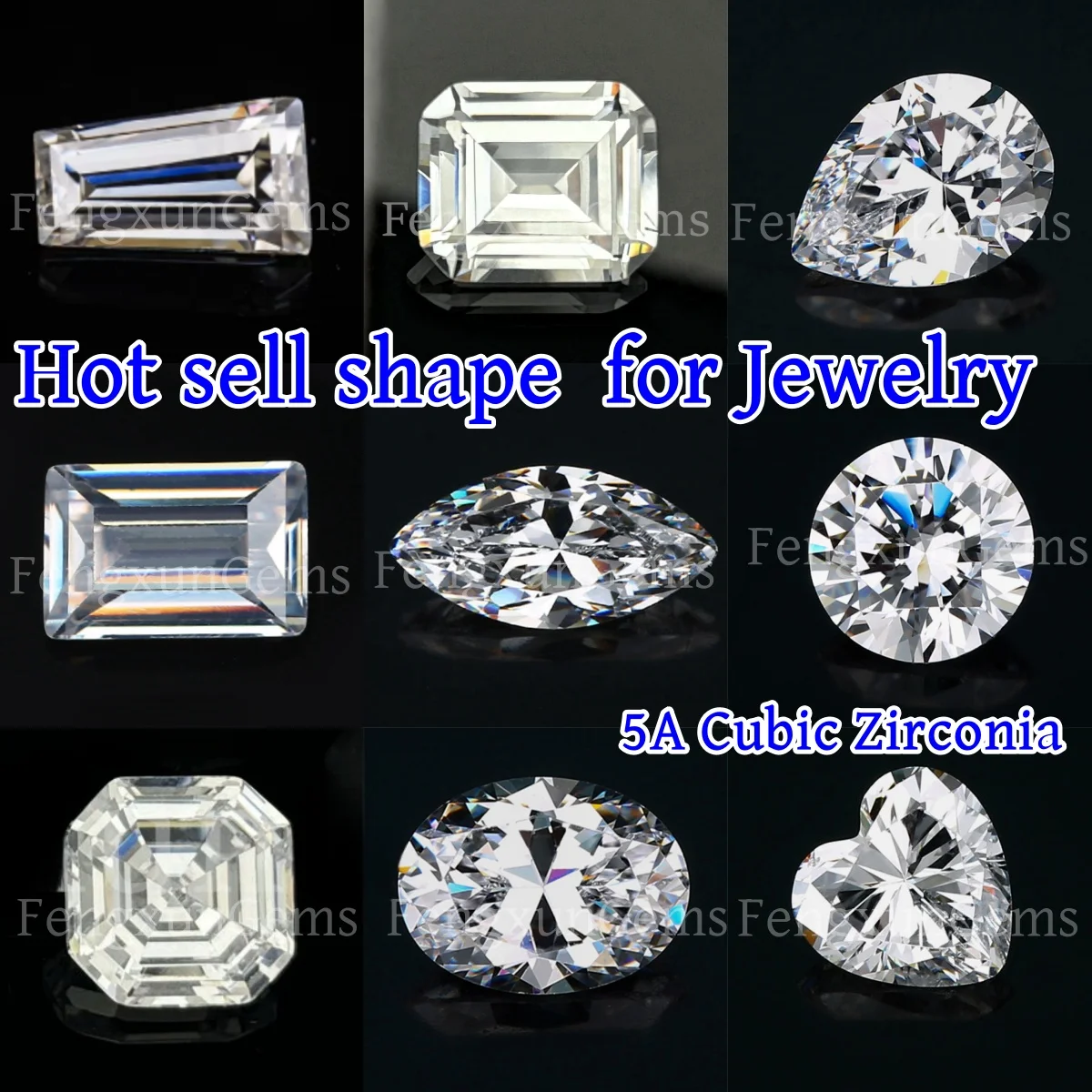 Hot sell shape White Color CZ Stone Zircon Small size Synthetic Gems Brilliant Cut Cubic Zirconia For Jewelry