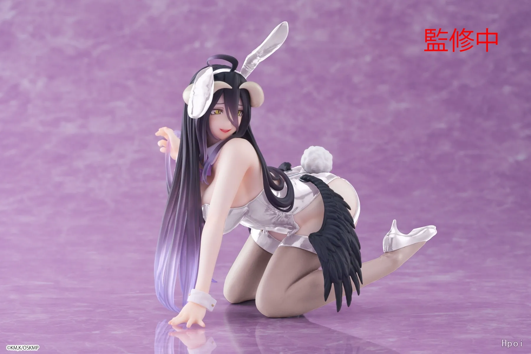 12CM Anime Overlord Albedo Figure Cute Table Pottery Bunny Girl Style Ver Kneeling Model Toy Doll Action Figure