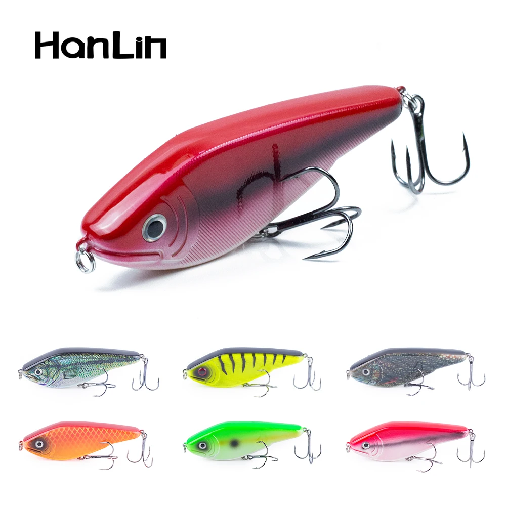 Hanlin Hot Selling 9cm/26g Glide Jerkbait Popular Pike Bait Muskie Lures Fishing Lure Rattles Artificial VIB Wobbler Bass Tackle