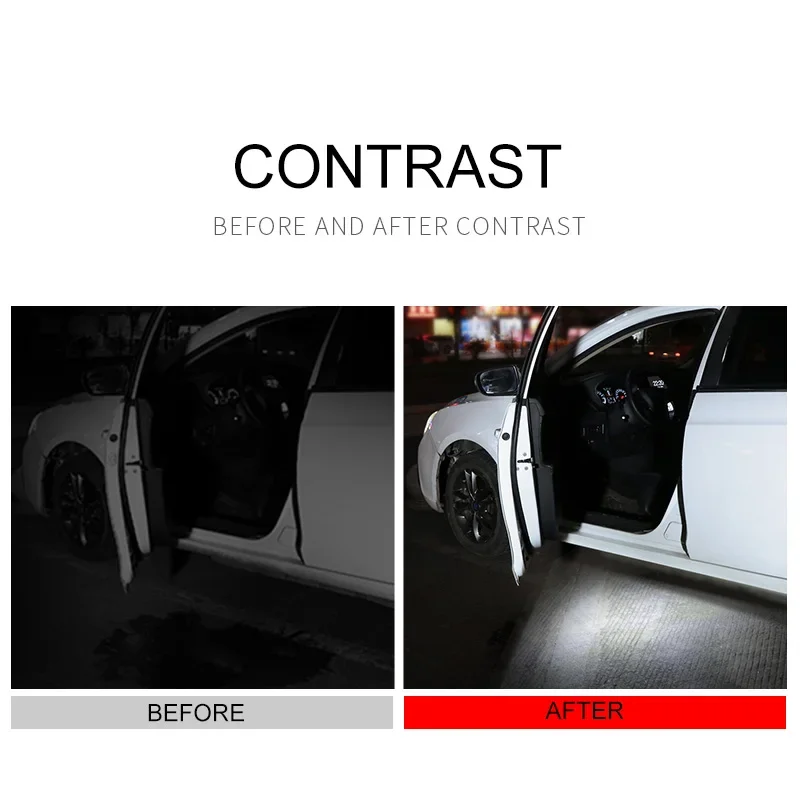 1 2 4pcs Led Car Door Light Car Interior USB Rechargeable Wireless Magnetic Switch Night Lamp Car Door Signal Welcome Lighting