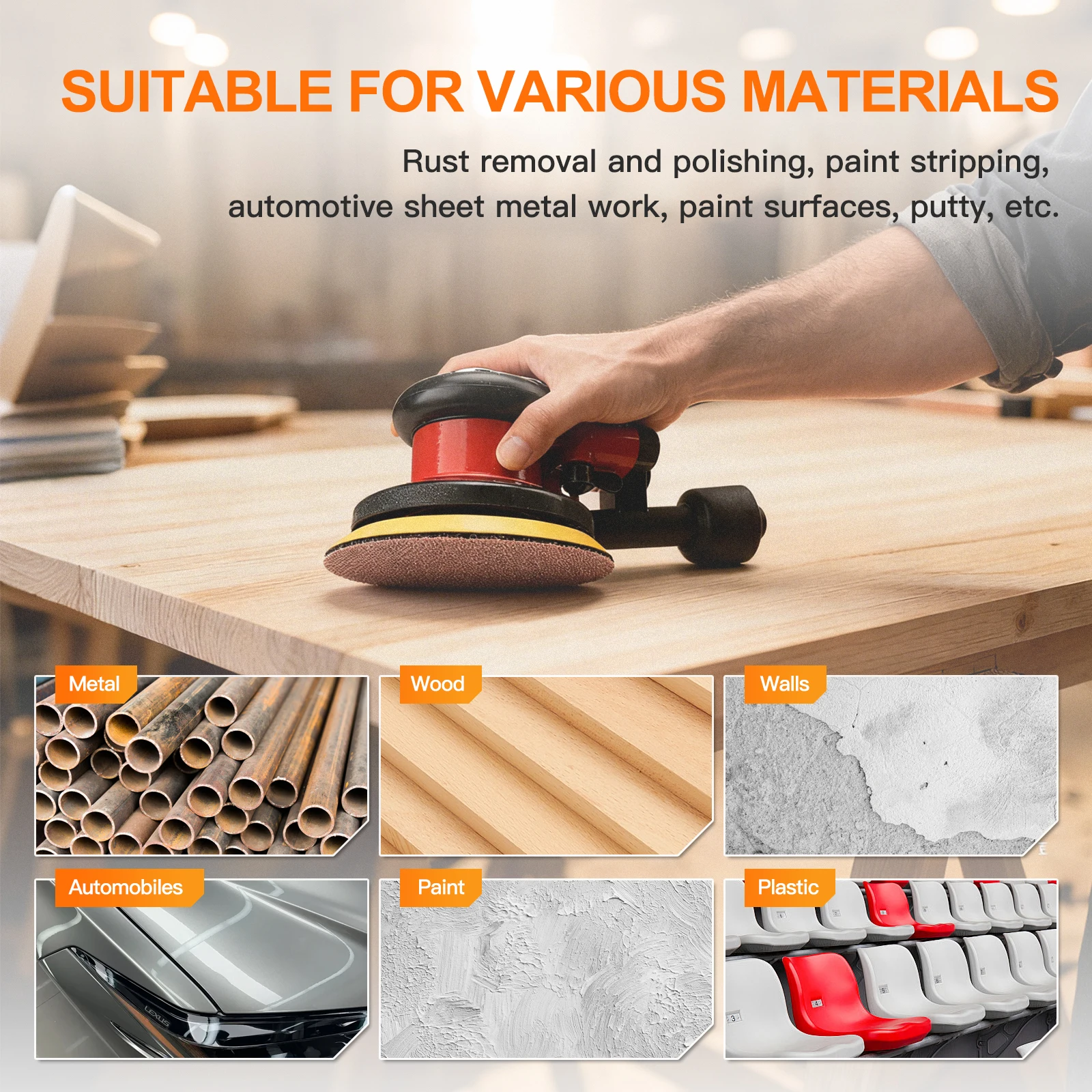 5 بوصة شبكة الرملي أقراص هوك وحلقة جلخ الغبار الحرة القرص مكافحة حجب صافي الصنفرة ورقة للجسم السيارات الخشب دريوال المعادن