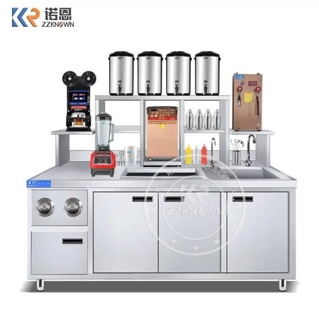 Custom Bubble Tea Counter Stainless Steel Milk Tea Counter For Milk Tea Shop Counter Design