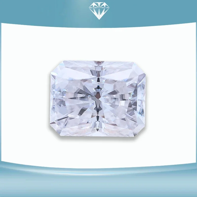 เกรดสูงสุด Moissanite หิน Radiant Cut Super White D สี VVS1 คุณภาพสูง Charms เครื่องประดับทําวัสดุที่มีใบรับรอง