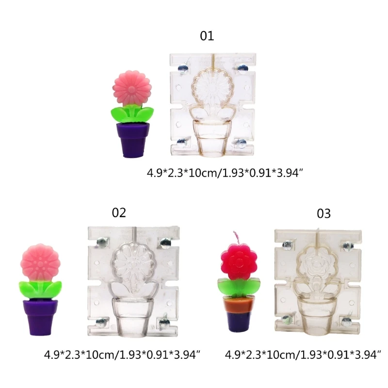 Potted Plant Flower Mold for Candle Making DIY Plastic Soap Mould Craft